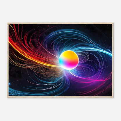 Gerahmtes Premium-Poster - Kosmische Energie - Digitaler Stil, KI-Kunst, Kreative Vielfalt, 70x100-cm-28x40-Holzrahmen - RolConArt