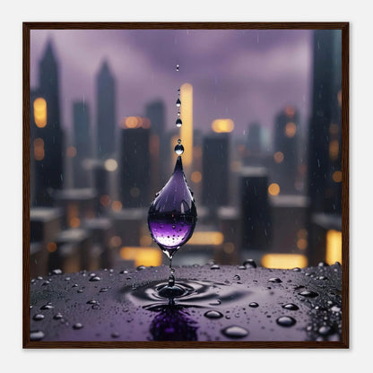 Gerahmtes Premium-Poster - Moment der Ruhe - 3D-Stil, KI-Kunst, Kreative Vielfalt, 50x50-cm-20x20-Dunkler-Holzrahmen - RolConArt