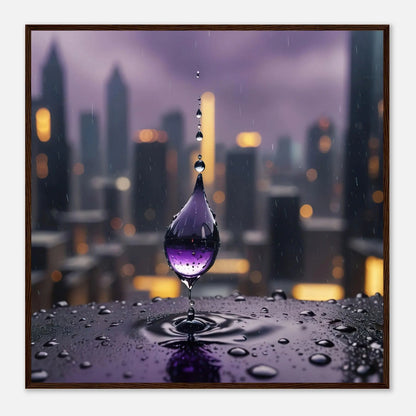 Gerahmtes Premium-Poster - Moment der Ruhe - 3D-Stil, KI-Kunst, Kreative Vielfalt, 70x70-cm-28x28-Dunkler-Holzrahmen - RolConArt