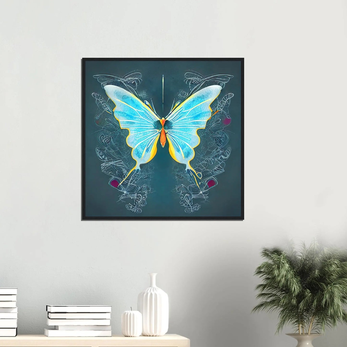 Gerahmtes Premium-Poster - Schmetterling - Digitaler Stil, KI-Kunst, Kreative Vielfalt,  - RolConArt