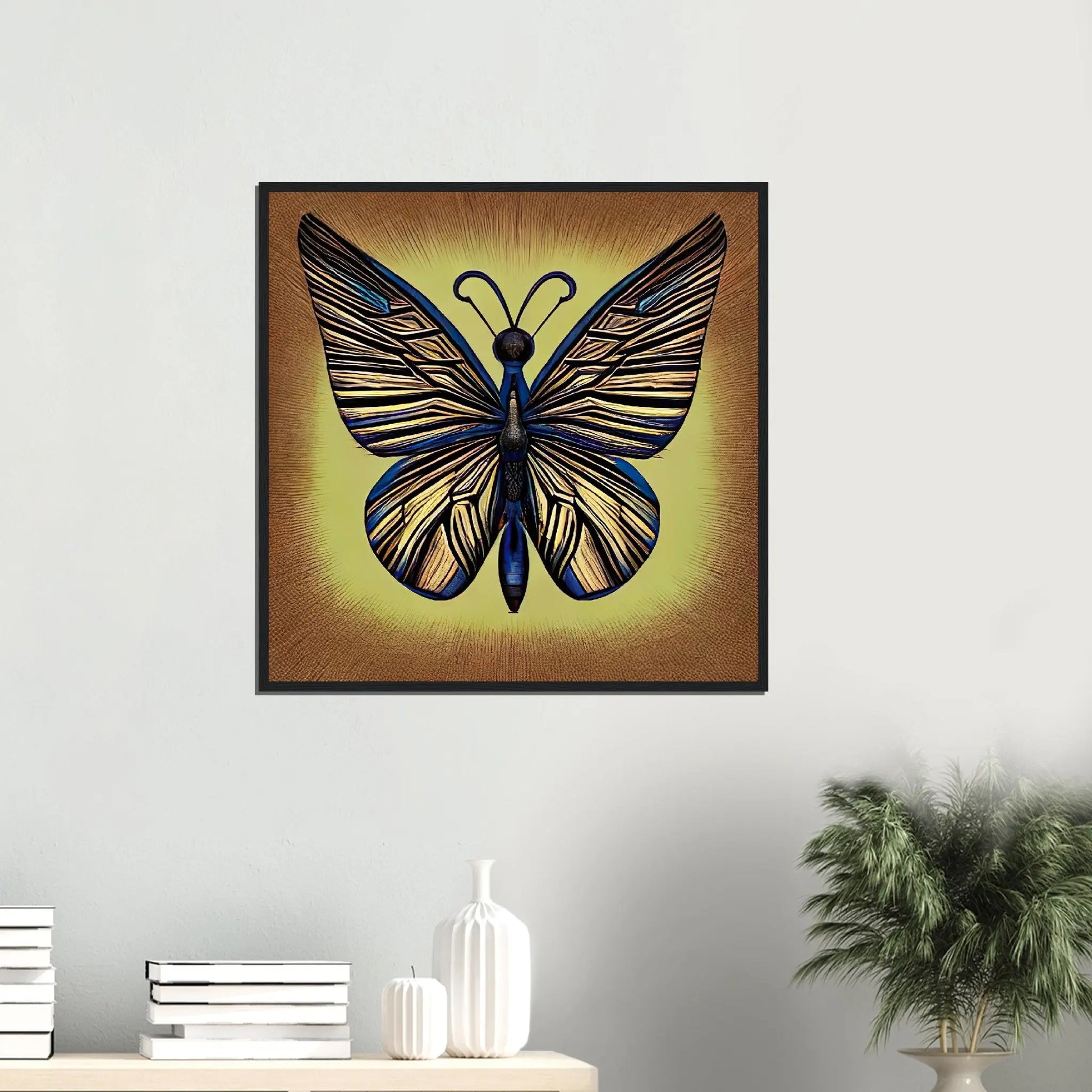 Gerahmtes Premium-Poster - Schmetterling - Digitaler Stil, KI-Kunst, Kreative Vielfalt,  - RolConArt