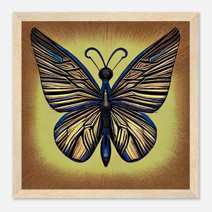 Gerahmtes Premium-Poster - Schmetterling - Digitaler Stil, KI-Kunst, Kreative Vielfalt, 30x30-cm-12x12-Holz - RolConArt