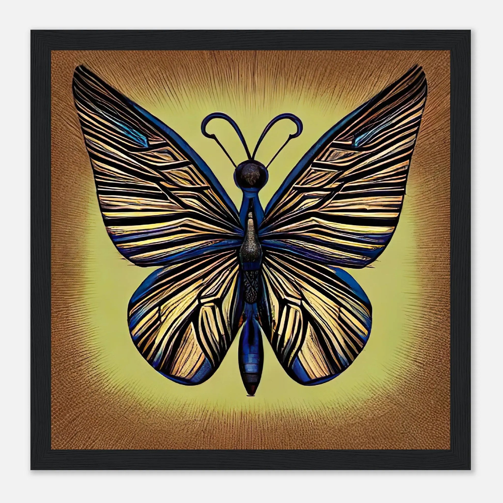 Gerahmtes Premium-Poster - Schmetterling - Digitaler Stil, KI-Kunst, Kreative Vielfalt, 30x30-cm-12x12-Schwarz - RolConArt