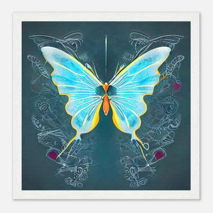 Gerahmtes Premium-Poster - Schmetterling - Digitaler Stil, KI-Kunst, Kreative Vielfalt, 30x30-cm-12x12-Weiß - RolConArt