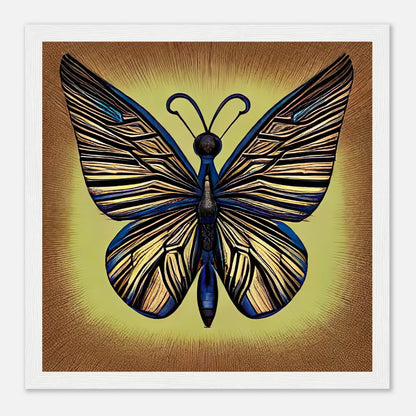 Gerahmtes Premium-Poster - Schmetterling - Digitaler Stil, KI-Kunst, Kreative Vielfalt, 30x30-cm-12x12-Weiß - RolConArt