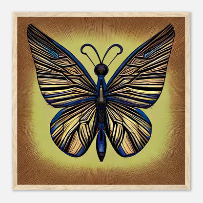 Gerahmtes Premium-Poster - Schmetterling - Digitaler Stil, KI-Kunst, Kreative Vielfalt, 50x50-cm-20x20-Holz - RolConArt