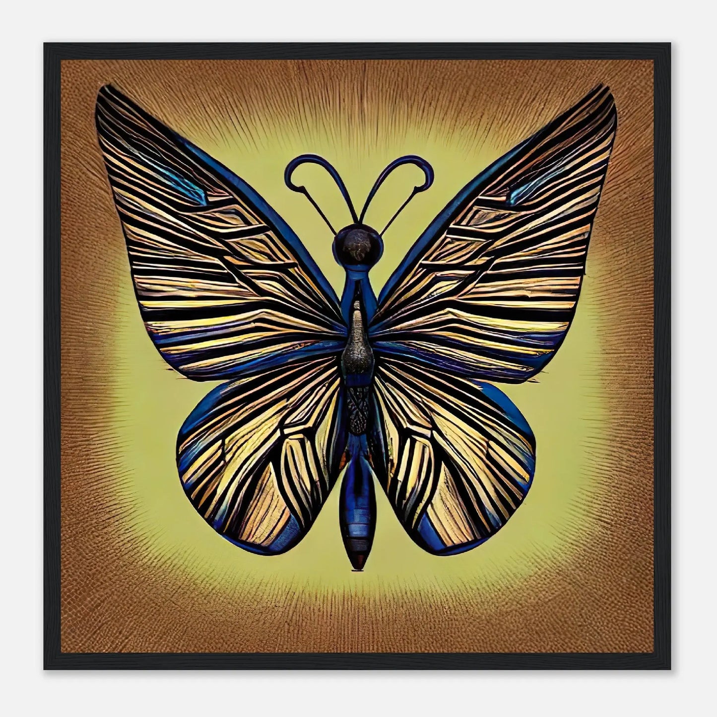 Gerahmtes Premium-Poster - Schmetterling - Digitaler Stil, KI-Kunst, Kreative Vielfalt, 50x50-cm-20x20-Schwarz - RolConArt