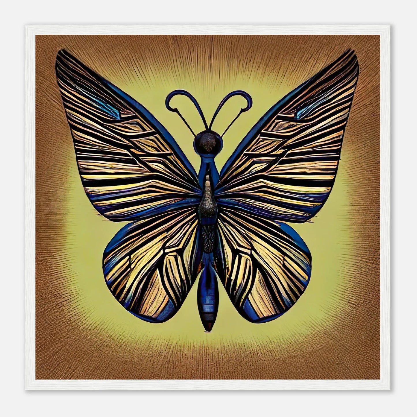 Gerahmtes Premium-Poster - Schmetterling - Digitaler Stil, KI-Kunst, Kreative Vielfalt, 50x50-cm-20x20-Weiß - RolConArt