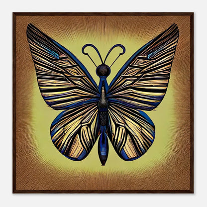 Gerahmtes Premium-Poster - Schmetterling - Digitaler Stil, KI-Kunst, Kreative Vielfalt, 70x70-cm-28x28-Dunkles-Holz - RolConArt