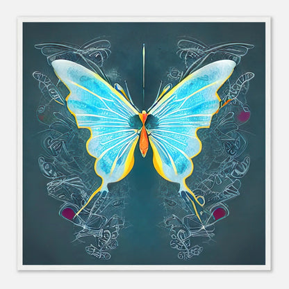 Gerahmtes Premium-Poster - Schmetterling - Digitaler Stil, KI-Kunst, Kreative Vielfalt, 70x70-cm-28x28-Weiß - RolConArt