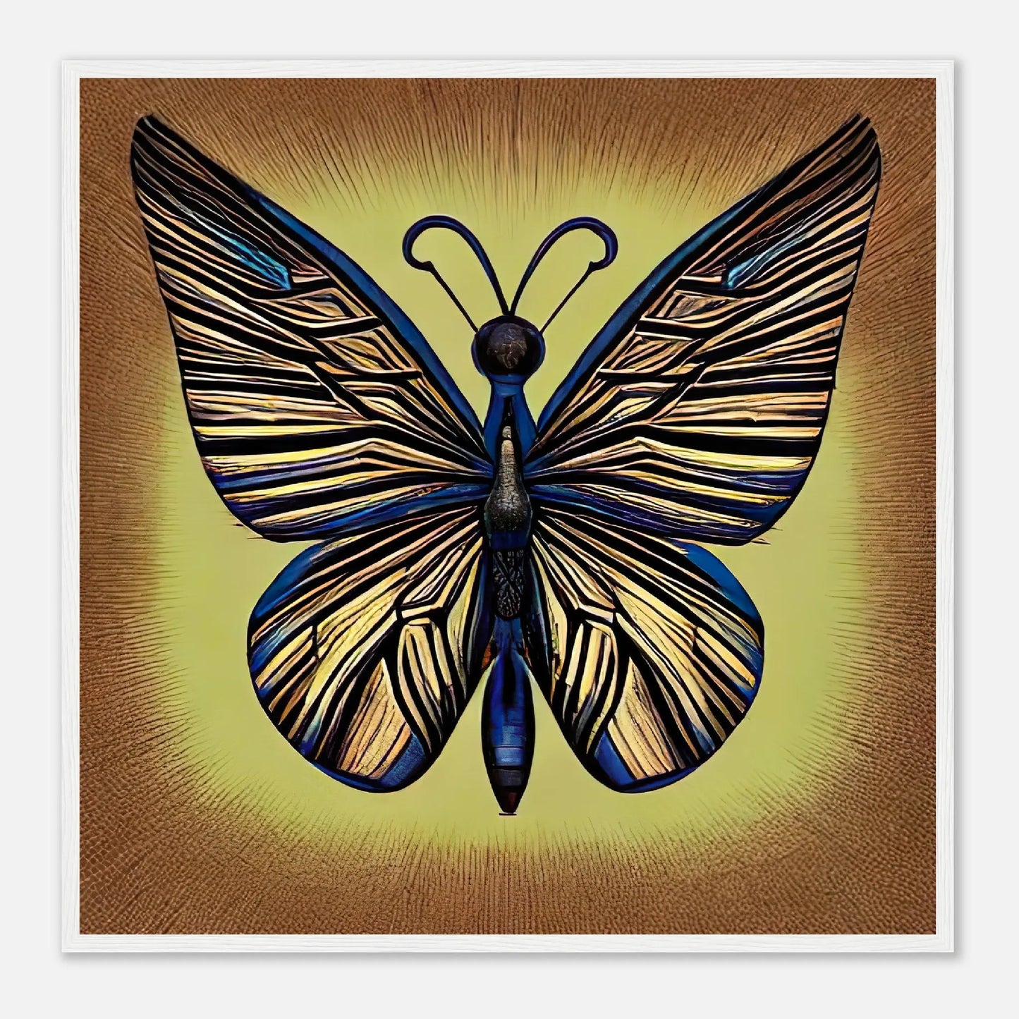 Gerahmtes Premium-Poster - Schmetterling - Digitaler Stil, KI-Kunst, Kreative Vielfalt, 70x70-cm-28x28-Weiß - RolConArt