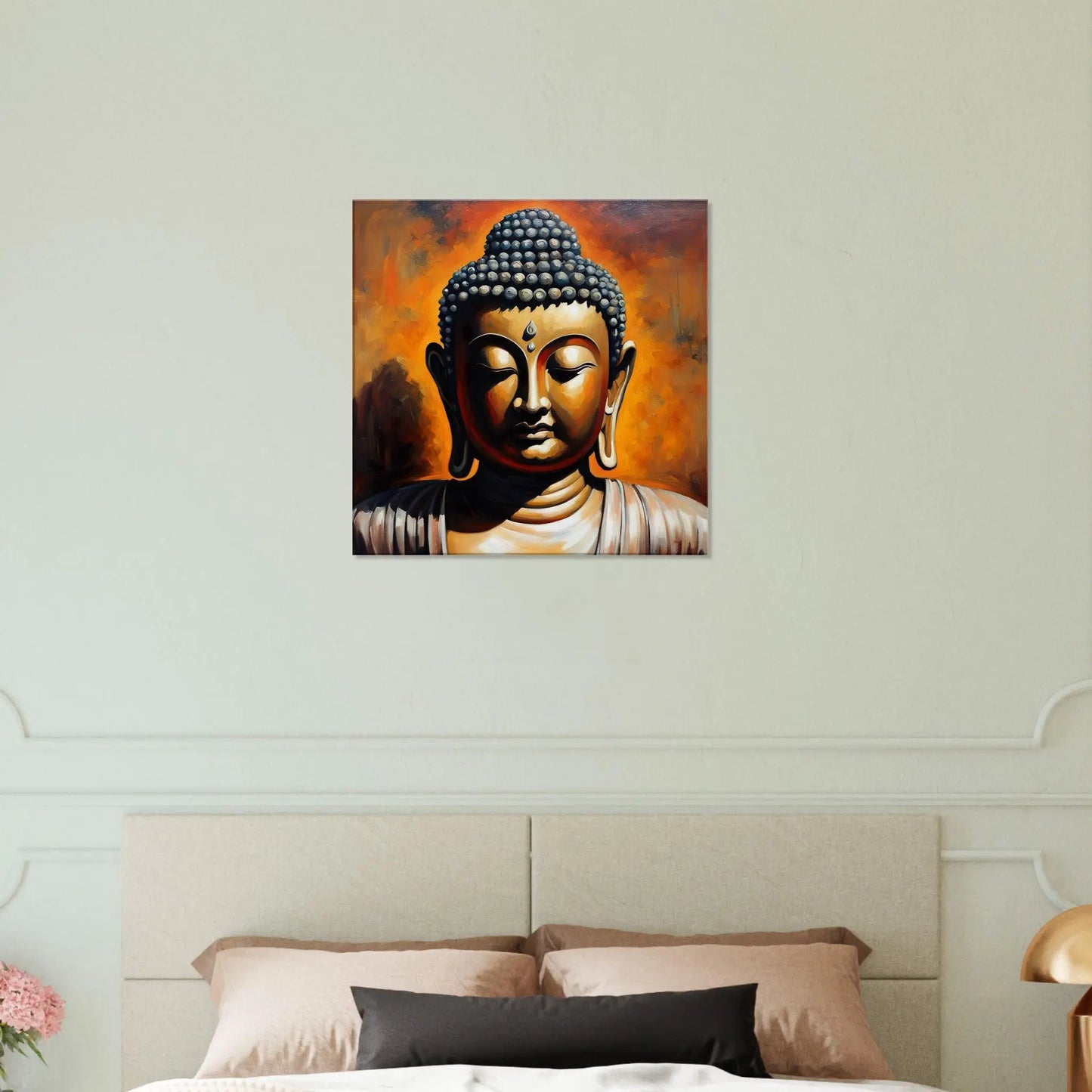 Leinwandbild - Buddha - Malerischer Stil, KI-Kunst, Spirituelle Vielfalt,  - RolConArt