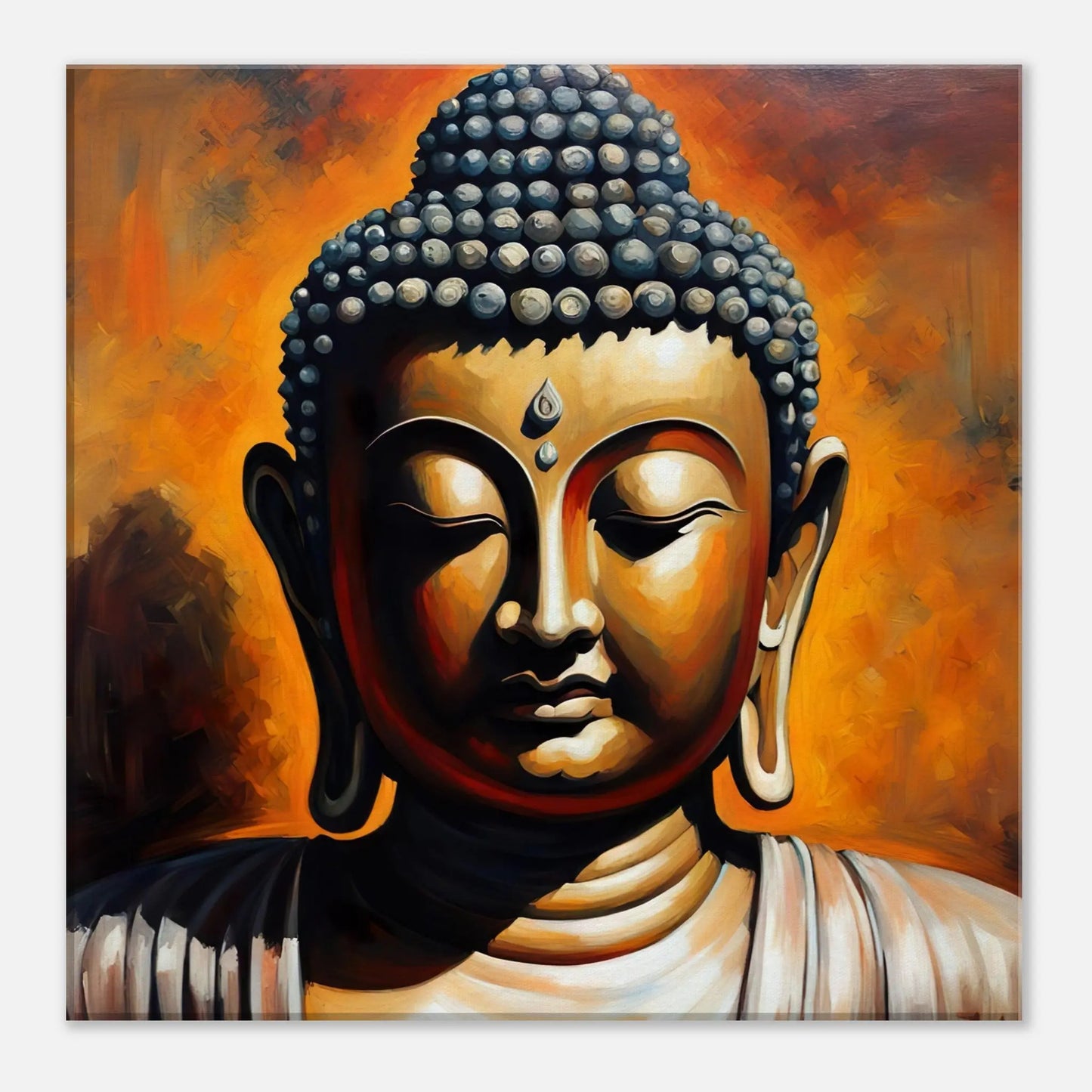 Leinwandbild - Buddha - Malerischer Stil, KI-Kunst, Spirituelle Vielfalt, 40x40-cm-16x16 - RolConArt