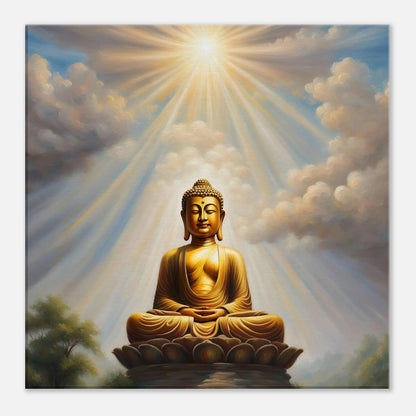 Leinwandbild - Buddha - Malerischer Stil, KI-Kunst, Spirituelle Vielfalt, 50x50-cm-20x20 - RolConArt