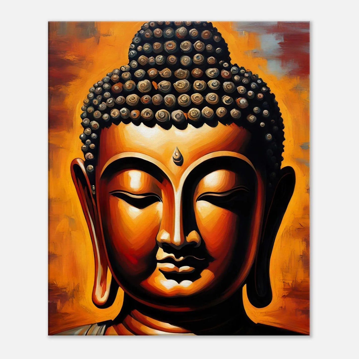 Leinwandbild - Buddha - Malerischer Stil, KI-Kunst, Spirituelle Vielfalt, 50x60-cm-20x24 - RolConArt