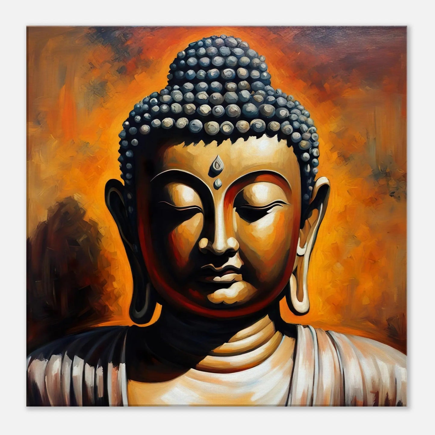 Leinwandbild - Buddha - Malerischer Stil, KI-Kunst, Spirituelle Vielfalt, 60x60-cm-24x24 - RolConArt