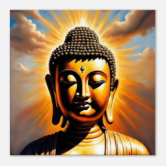 Leinwandbild - Buddha - Malerischer Stil, KI-Kunst, Spirituelle Vielfalt, 60x60-cm-24x24 - RolConArt