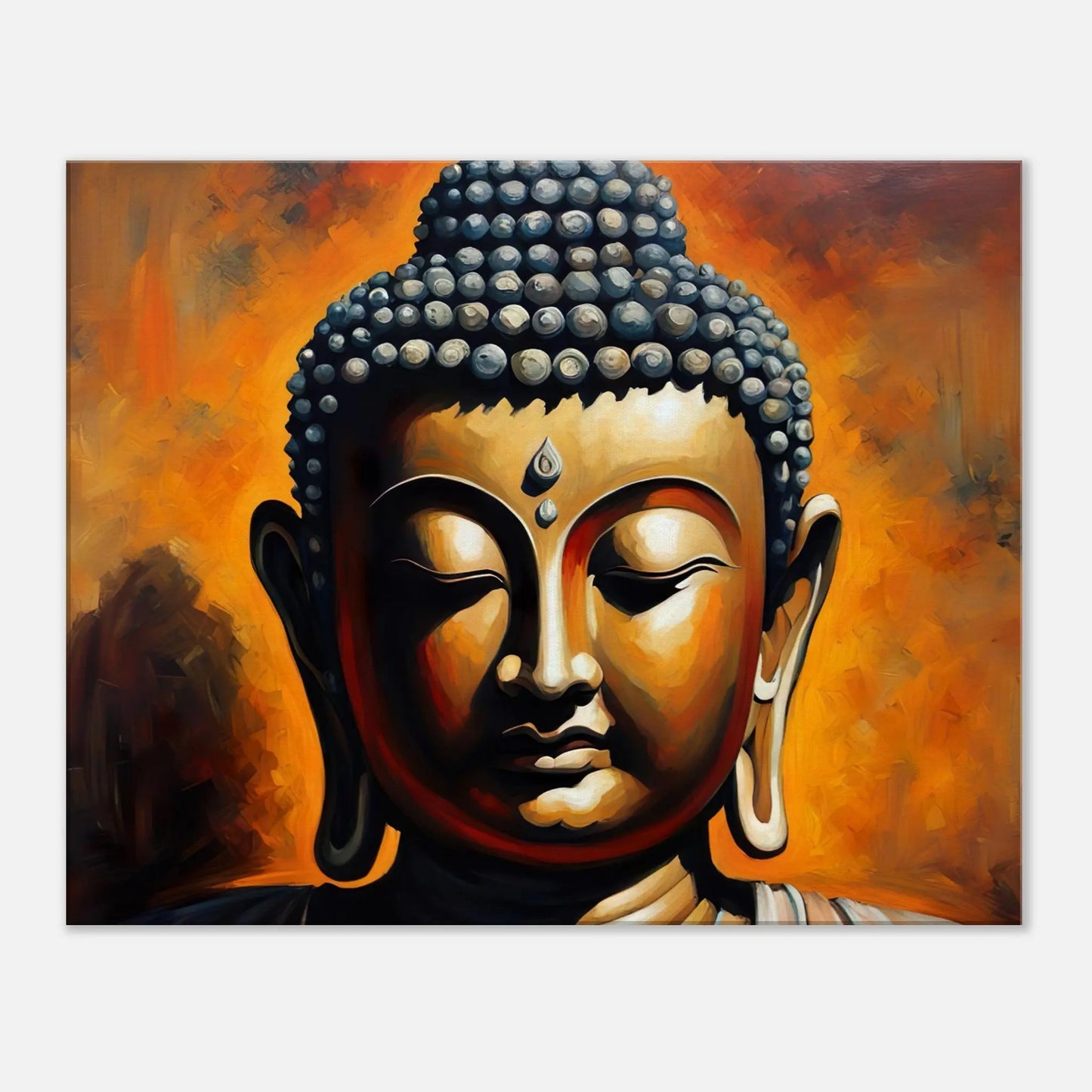 Leinwandbild - Buddha - Malerischer Stil, KI-Kunst, Spirituelle Vielfalt, 60x75-cm-24x30 - RolConArt