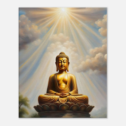 Leinwandbild - Buddha - Malerischer Stil, KI-Kunst, Spirituelle Vielfalt, 60x75-cm-24x30 - RolConArt