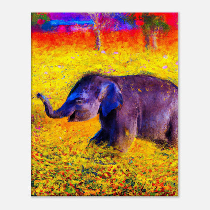 Leinwandbild - Elefant - Malerischer Stil, KI-Kunst, Tiere - Malerischer Stil, 40x50-cm-16x20 - RolConArt