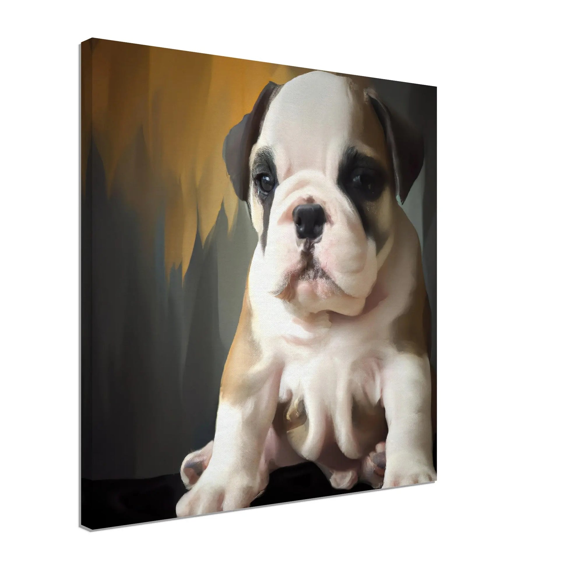 Leinwandbild - Englische Bulldogge - Malerischer Stil, KI-Kunst, Tiere - Malerischer Stil,  - RolConArt