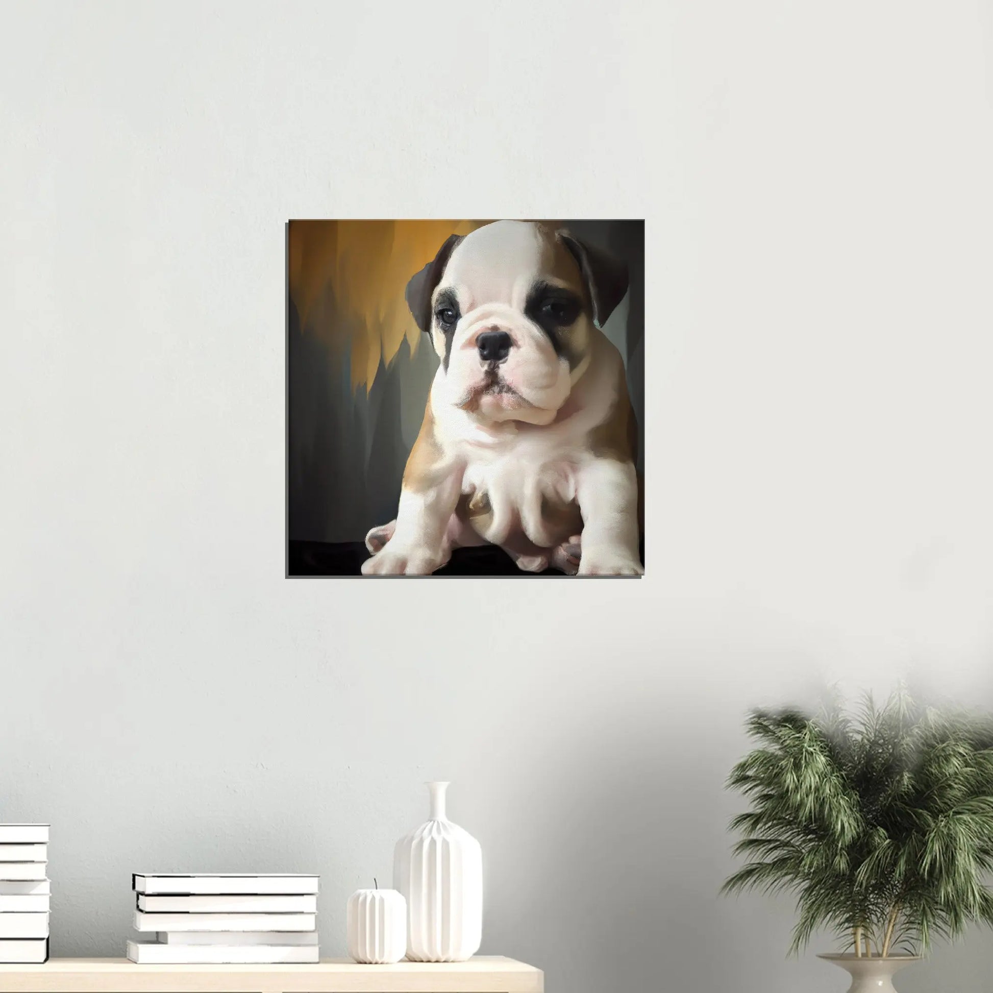 Leinwandbild - Englische Bulldogge - Malerischer Stil, KI-Kunst, Tiere - Malerischer Stil,  - RolConArt