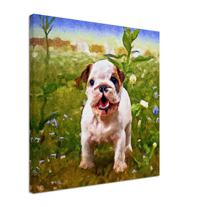 Leinwandbild - Englische Bulldogge - Malerischer Stil, KI-Kunst, Tiere - Malerischer Stil,  - RolConArt