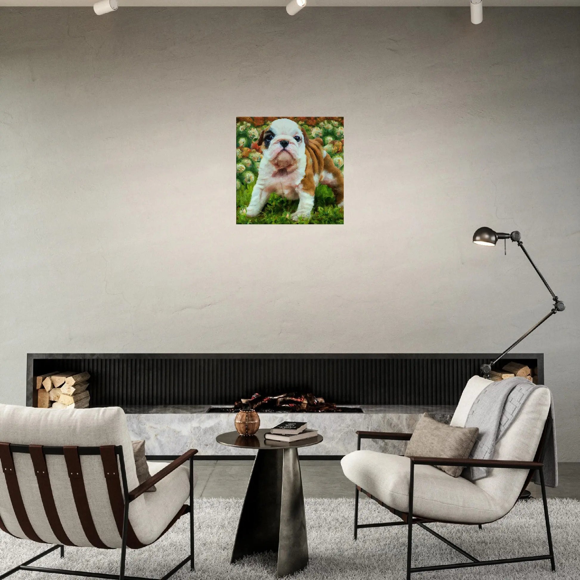 Leinwandbild - Englische Bulldogge - Malerischer Stil, KI-Kunst, Tiere - Malerischer Stil,  - RolConArt