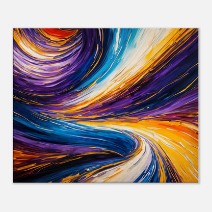 Leinwandbild - Farbwirbel - Malerischer Stil, KI-Kunst, Kreative Vielfalt, 50x60-cm-20x24 - RolConArt