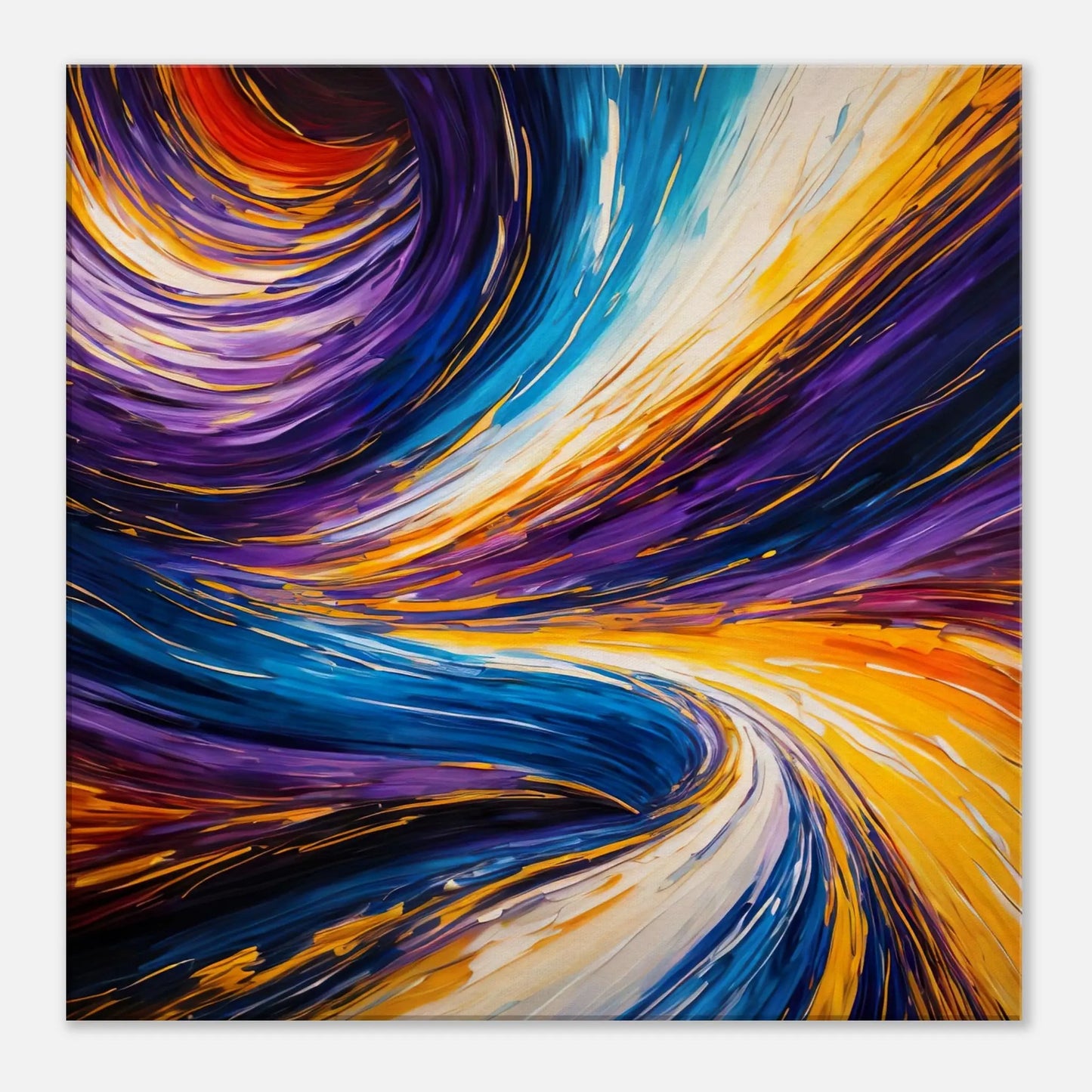 Leinwandbild - Farbwirbel - Malerischer Stil, KI-Kunst, Kreative Vielfalt, 60x60-cm-24x24 - RolConArt