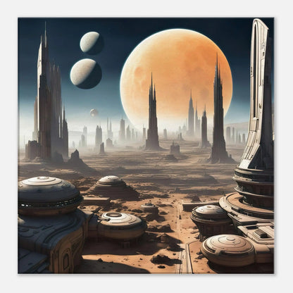 Leinwandbild - Futuristische Welt - Digitaler Stil, KI-Kunst, Sci-Fi, 50x50-cm-20x20 - RolConArt