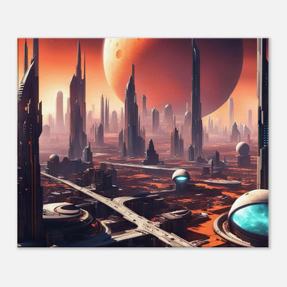 Leinwandbild - Futuristische Welt - Digitaler Stil, KI-Kunst, Sci-Fi, 50x60-cm-20x24 - RolConArt