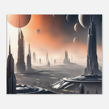 Leinwandbild - Futuristische Welt - Digitaler Stil, KI-Kunst, Sci-Fi, 50x60-cm-20x24 - RolConArt