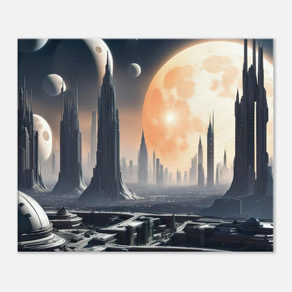 Leinwandbild - Futuristische Welt - Digitaler Stil, KI-Kunst, Sci-Fi, 50x60-cm-20x24 - RolConArt