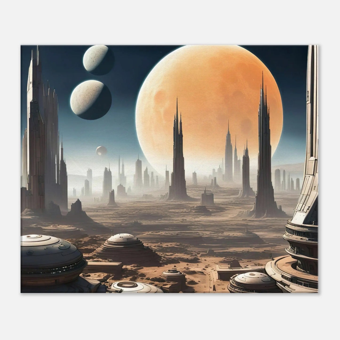 Leinwandbild - Futuristische Welt - Digitaler Stil, KI-Kunst, Sci-Fi, 50x60-cm-20x24 - RolConArt