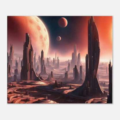 Leinwandbild - Futuristische Welt - Digitaler Stil, KI-Kunst, Sci-Fi, 50x60-cm-20x24 - RolConArt