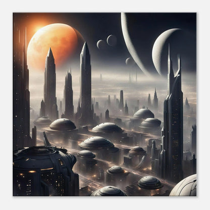 Leinwandbild - Futuristische Welt - Digitaler Stil, KI-Kunst, Sci-Fi, 60x60-cm-24x24 - RolConArt