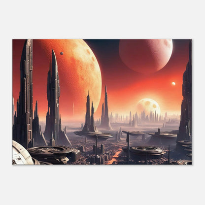 Leinwandbild - Futuristische Welt - Digitaler Stil, KI-Kunst, Sci-Fi, 70x100-cm-28x40 - RolConArt