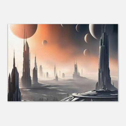 Leinwandbild - Futuristische Welt - Digitaler Stil, KI-Kunst, Sci-Fi, 70x100-cm-28x40 - RolConArt