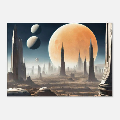 Leinwandbild - Futuristische Welt - Digitaler Stil, KI-Kunst, Sci-Fi, 70x100-cm-28x40 - RolConArt