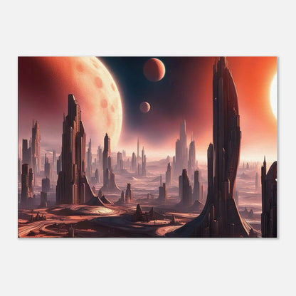 Leinwandbild - Futuristische Welt - Digitaler Stil, KI-Kunst, Sci-Fi, 70x100-cm-28x40 - RolConArt