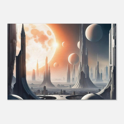 Leinwandbild - Futuristische Welt - Digitaler Stil, KI-Kunst, Sci-Fi, 70x100-cm-28x40 - RolConArt