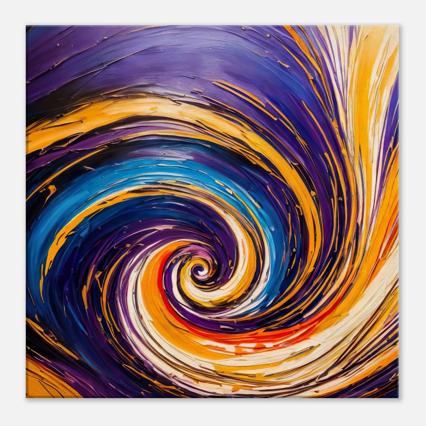 Leinwandbild - Leuchtender Wirbel - Malerischer Stil, KI-Kunst, Kreative Vielfalt, 50x50-cm-20x20 - RolConArt