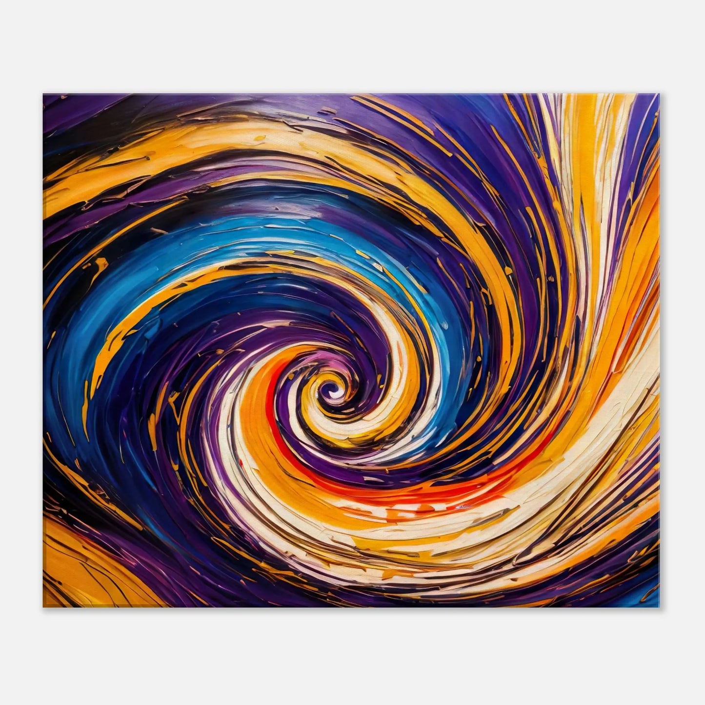 Leinwandbild - Leuchtender Wirbel - Malerischer Stil, KI-Kunst, Kreative Vielfalt, 50x60-cm-20x24 - RolConArt