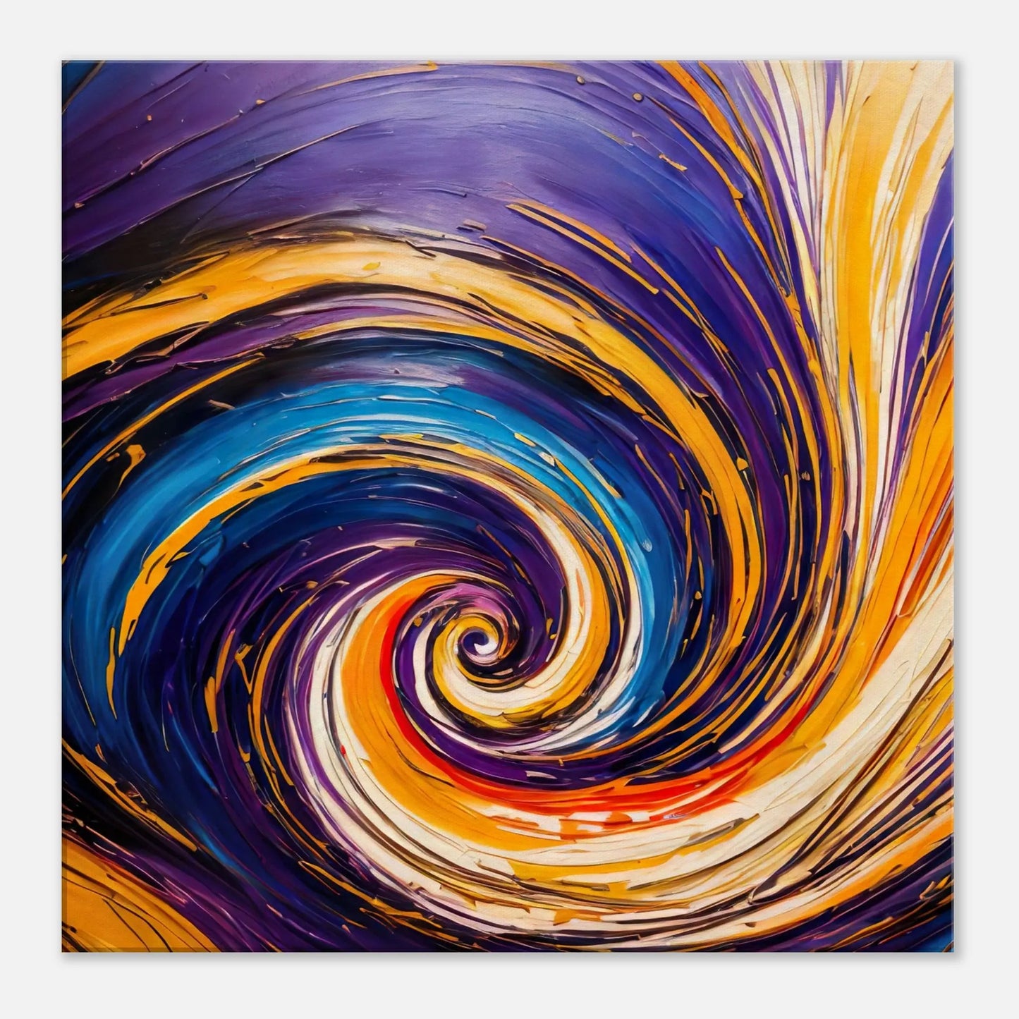 Leinwandbild - Leuchtender Wirbel - Malerischer Stil, KI-Kunst, Kreative Vielfalt, 60x60-cm-24x24 - RolConArt