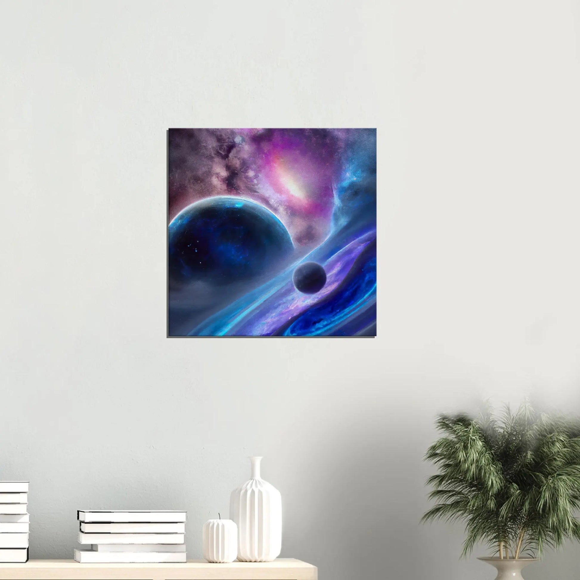 Leinwandbild - Planeten im Weltraum - Digitaler Stil, KI-Kunst, Sci-Fi,  - RolConArt