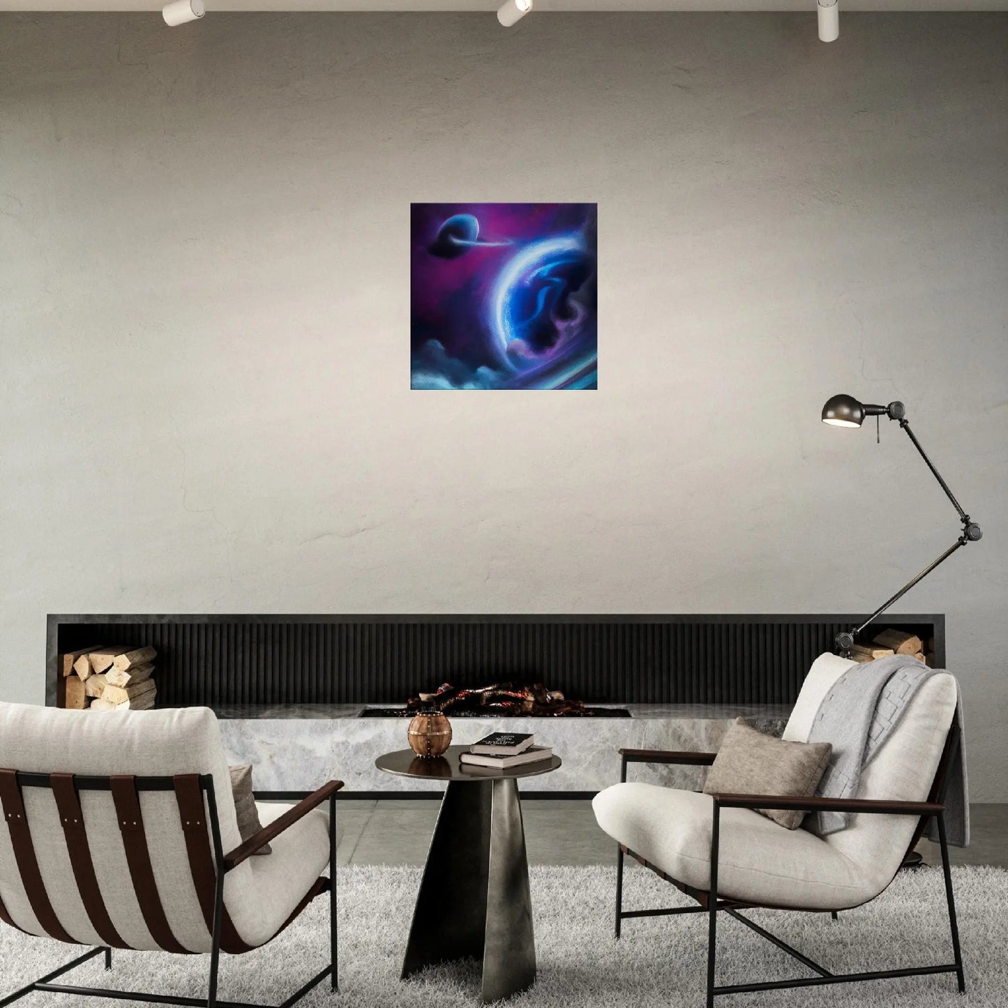 Leinwandbild - Planeten im Weltraum - Digitaler Stil, KI-Kunst, Sci-Fi,  - RolConArt