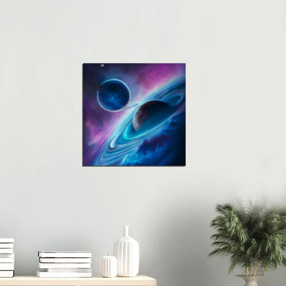 Leinwandbild - Planeten im Weltraum - Digitaler Stil, KI-Kunst, Sci-Fi,  - RolConArt