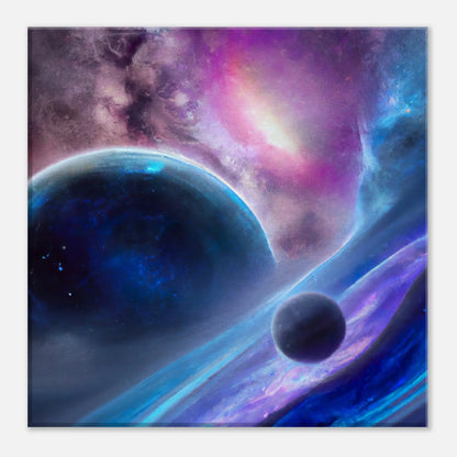 Leinwandbild - Planeten im Weltraum - Digitaler Stil, KI-Kunst, Sci-Fi, 30x30-cm-12x12 - RolConArt