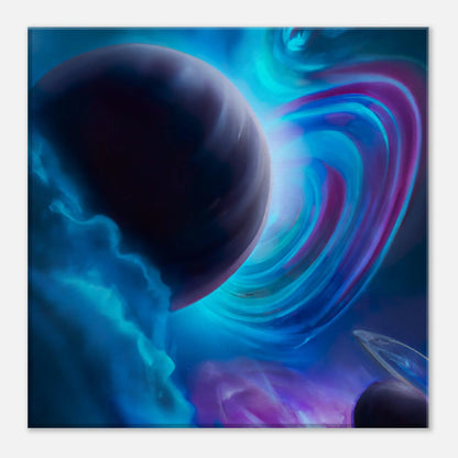 Leinwandbild - Planeten im Weltraum - Digitaler Stil, KI-Kunst, Sci-Fi, 30x30-cm-12x12 - RolConArt